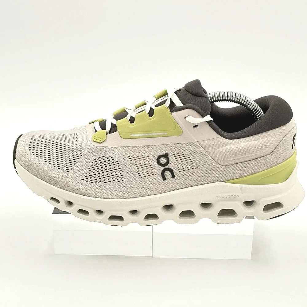 On Running Cloudstratus 3 Womens Size 10 White Lime Road Shoes NEW Sneakers $179